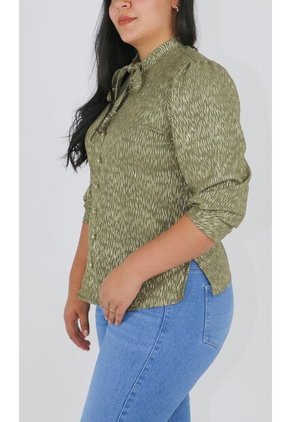 Blusa Para Mujer Manga 3/4 Verde Marca L&H Ref. 9V412008