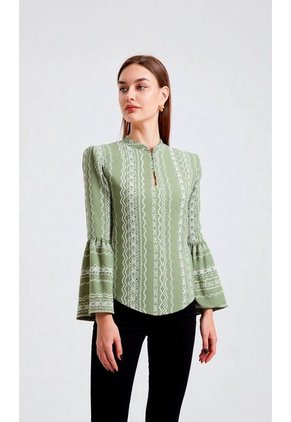 Blusa Para Mujer Manga Larga Verde Marca L&H Ref. 9V412009