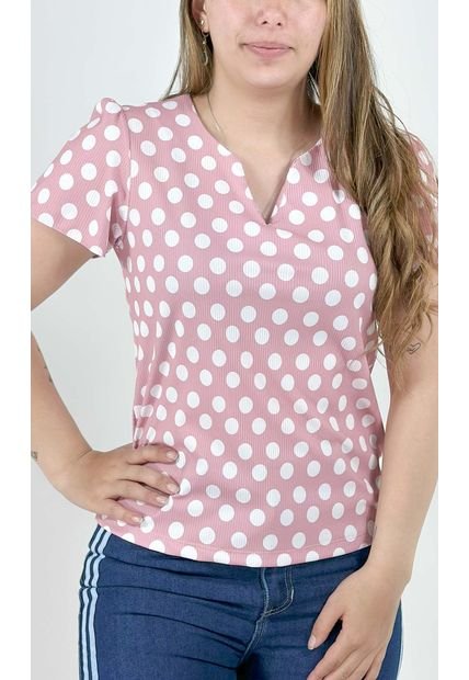Camiseta Para Mujer Manga Corta Rosado Marca L&H