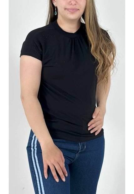 Camiseta Para Mujer Manga Corta Negro Marca L&H
