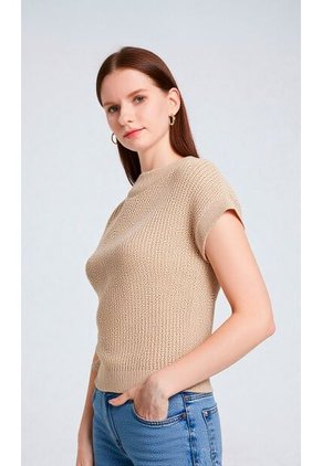 Chaleco Para Mujer Beige Marca L&H Ref. 4E425020