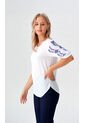 Blusa Para Mujer Manga Corta Blanco Marca L&H Ref. 1F412708 de L&H