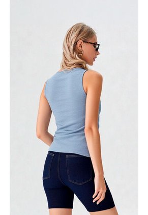 Camiseta Para Mujer Manga Sisa Azul Marca L&H Ref. 1F409510