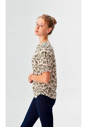 Blusa Para Mujer Manga Corta Verde Marca L&H Ref. 5P412281