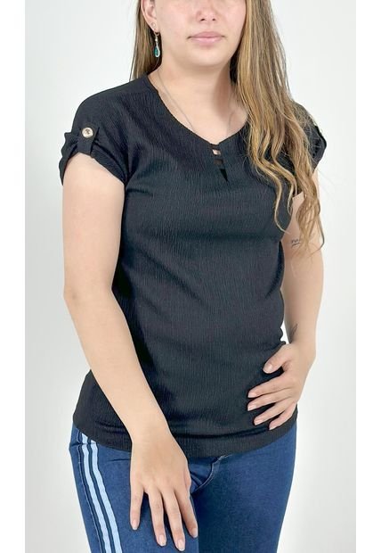 Camiseta Para Mujer Manga Corta Negro Marca L&H