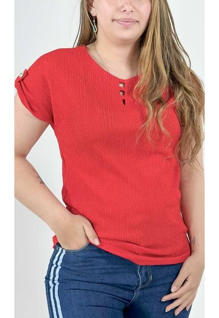 Camiseta Para Mujer Manga Corta Rojo Marca L&H
