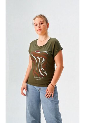Camiseta Para Mujer Manga Corta Verde Marca L&H Ref. 5G409250