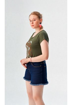 Camiseta Para Mujer Manga Corta Verde Marca L&H Ref. 5G409250