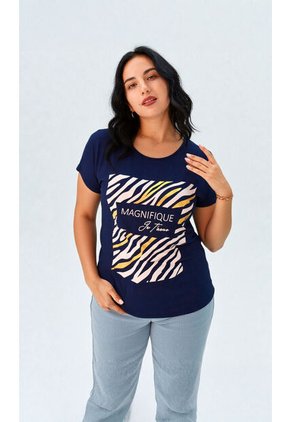 Camiseta Para Mujer Manga Corta Azul Marca L&H Ref. 5G409258