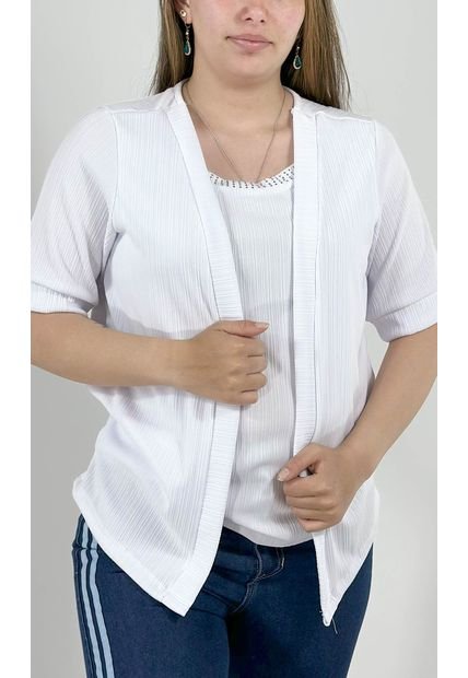 Camiseta Para Mujer Manga 3/4 Blanco Marca L&H