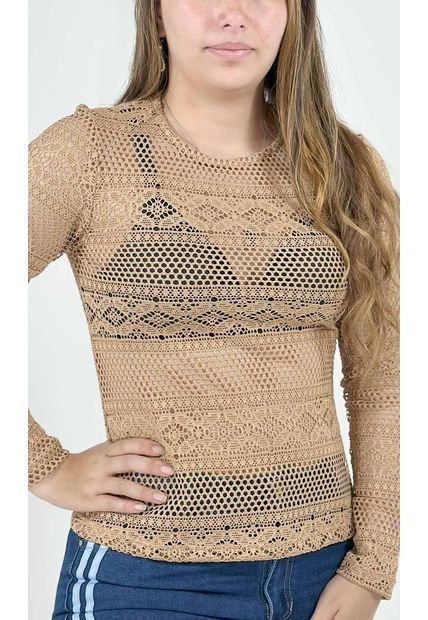 Camiseta Para Mujer Manga Larga Cafe Marca L&H