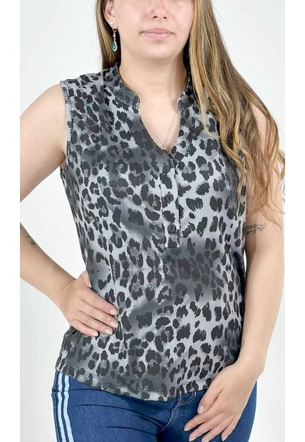 Camiseta Para Mujer Manga Sisa Gris Claro Marca L&H