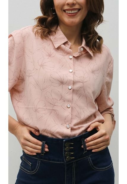 Blusa Para Mujer. Manga 3/4 Coral Marca L&H