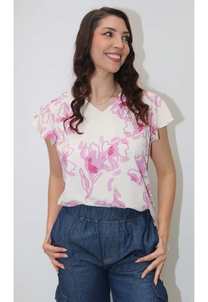 Blusa Para Mujer Manga Corta Fucsia Marca L&H