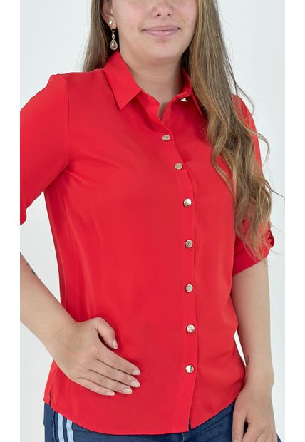 Blusa Para Mujer Manga 3/4 Rojo Marca L&H