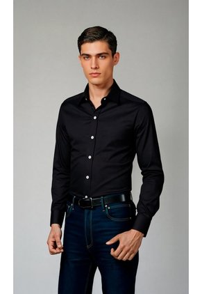 Camisa Para Hombre Manga Larga Negro Marca L&H Ref. 7Y101232