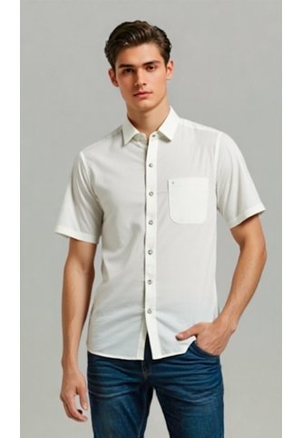 Camisa Para Hombre Manga Corta Blanco Marca L&H Ref. 7Y101231 L&H