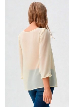 Blusa Para Mujer Manga 3/4 Beige Marca L&H Ref. 5P412277