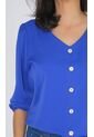 Blusa Para Mujer Manga 3/4 Azul Marca L&H de L&H