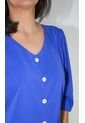 Blusa Para Mujer Manga 3/4 Azul Marca L&H de L&H