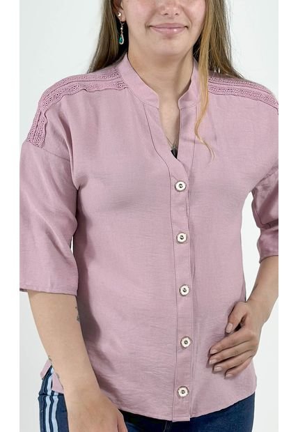 Blusa Para Mujer Manga 3/4 Rosado Marca L&H