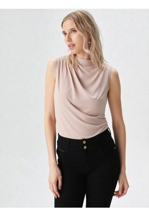 Camiseta Para Mujer Manga Sisa Beige Marca L&H