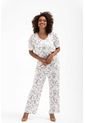 Enterizo Para Mujer Manga Corta Blanco Marca LYH de L&H