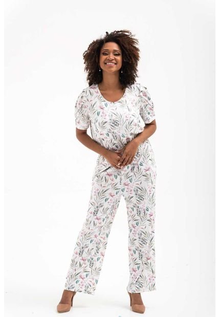 Enterizo Para Mujer Manga Corta Blanco Marca LYH