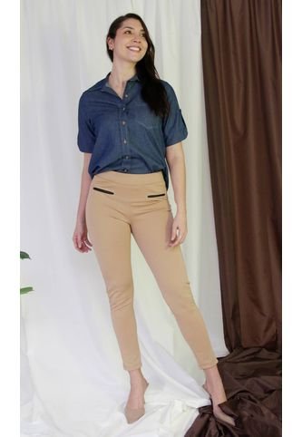 Leggins Para Mujer Beige Marca L&H L&H