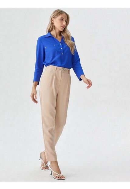 Blusa Para Mujer Manga 3/4 Azul Marca L&H