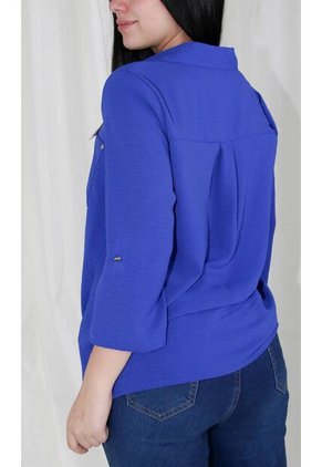 Blusa Para Mujer Manga 3/4 Azul Marca L&H