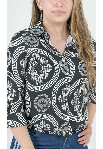 Blusa Para Mujer Manga 3/4 Negro Marca L&H