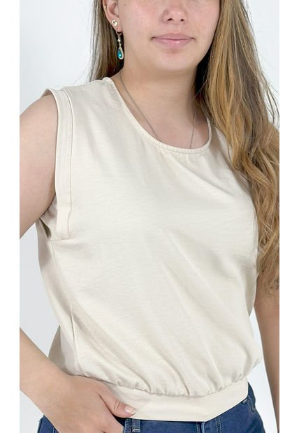 Blusa Para Mujer Manga Sisa Beige Marca L&H