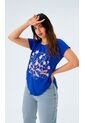 Camiseta Para Mujer Manga Corta Azul Marca L&H de L&H