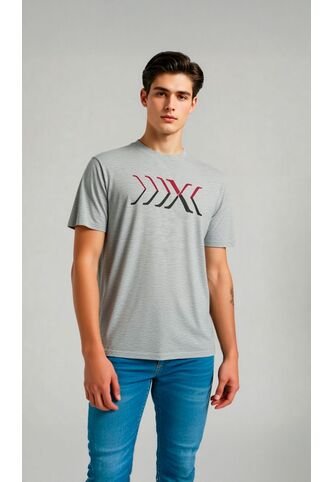 T-Shirt Para Hombre Manga Corta Gris Claro Marca L&H L&H