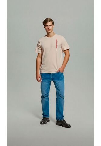 T-Shirt Para Hombre Manga Corta Beige Marca L&H L&H