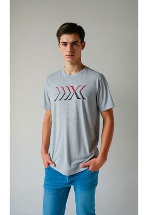 T-Shirt Para Hombre Manga Corta Gris Claro Marca L&H