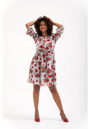 Vestido Para Mujer Manga 3/4 Verde Marca L&H