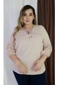 Blusa Para Mujer. Manga 3/4 Beige Marca L&H de L&H