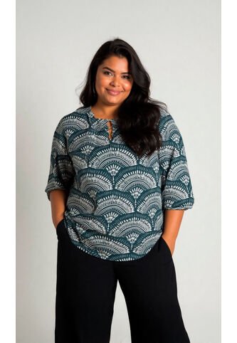 Camiseta Para Mujer. Manga 3/4 Verde Marca L&H Ref. 1F609181 L&H