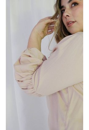 Blusa Para Mujer. Manga 3/4 Beige Marca L&H