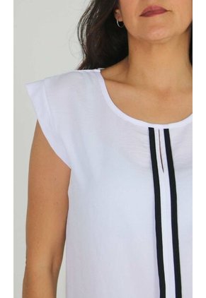 Blusa Para Mujer Manga Sisa Blanco Marca L&H