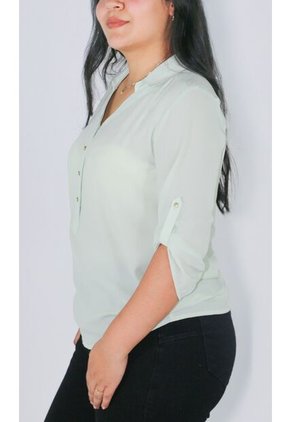 Blusa Para Mujer Manga 3/4 Verde Marca L&H Ref. 1F412457
