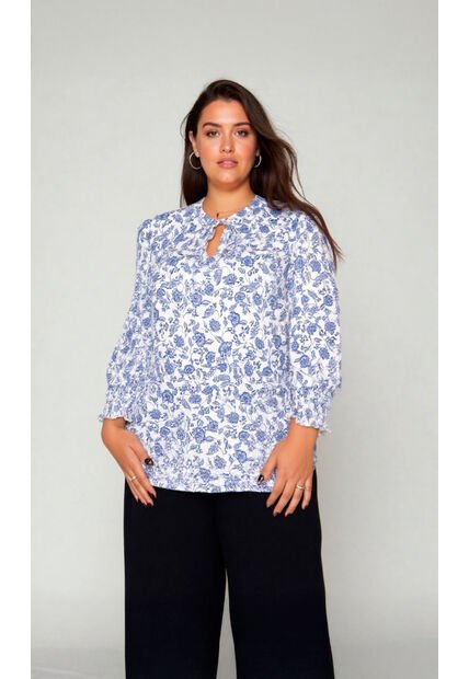 Blusa Para Mujer. Manga 3/4 Azul Marca L&H Ref. 1F612225