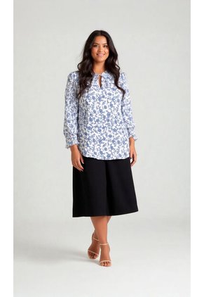 Blusa Para Mujer. Manga 3/4 Azul Marca L&H Ref. 1F612225