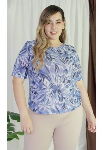 Camiseta Para Mujer. Manga Corta Azul Marca L&H L&H