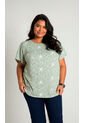 Blusa Para Mujer. Manga Corta Verde Marca L&H Ref. 1F612222 de L&H