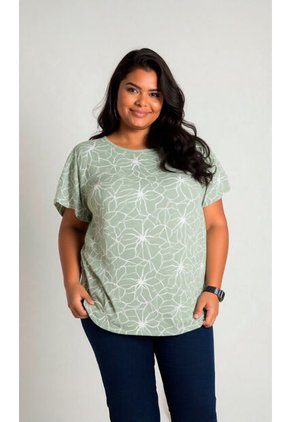 Blusa Para Mujer. Manga Corta Verde Marca L&H Ref. 1F612222