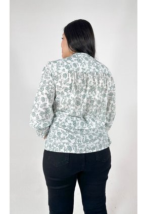 Blusa Para Mujer. Manga 3/4 Verde Marca L&H Ref. 1F612225