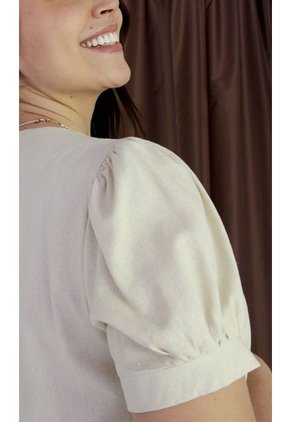 Blusa Para Mujer Manga Corta Beige Marca L&H